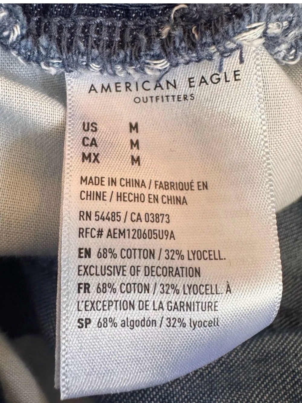 American Eagle Wide Leg Denim Pants Ruched Waist Chambray Medium - Picture 5 of 6